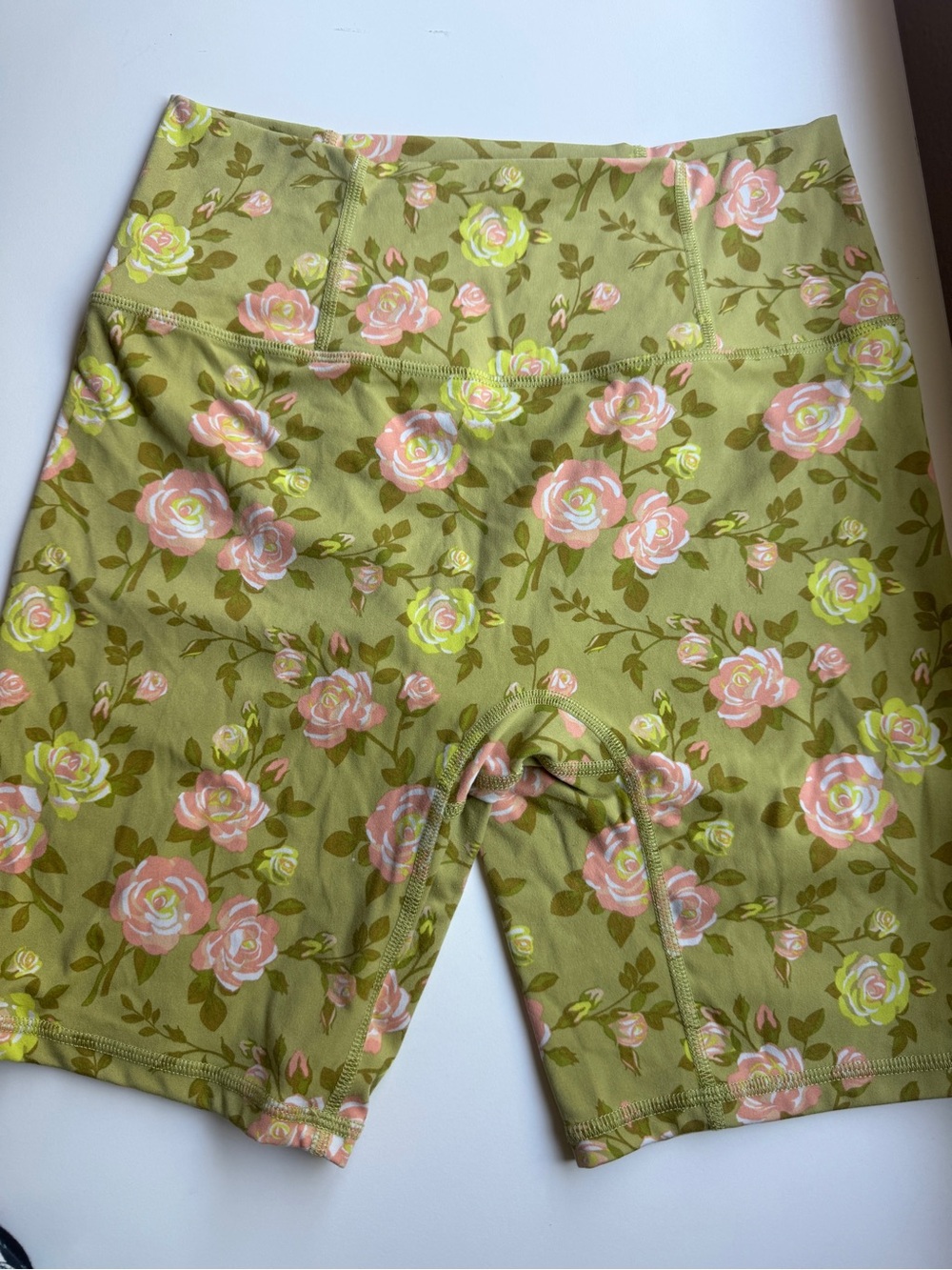 Popflex biker shorts - green with flowers - Size L